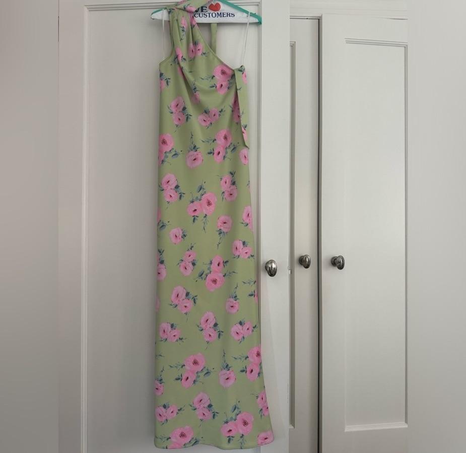 Green & Pink Floral Wayf Dress — photo 3 of 4