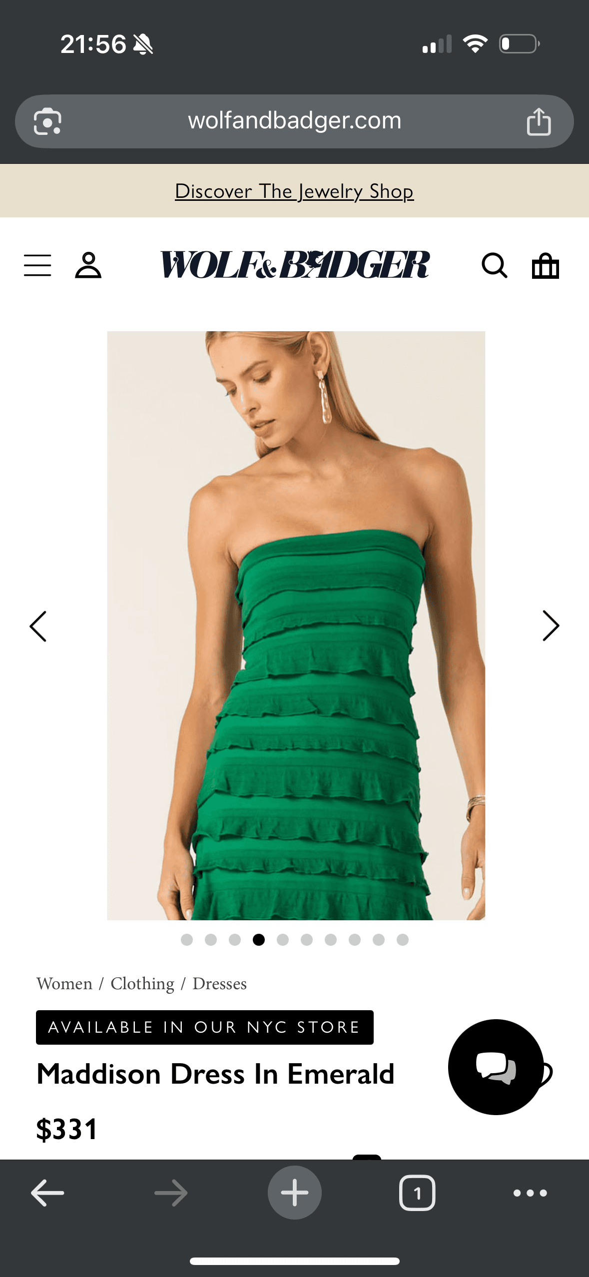 Emerald Strapless Dress — photo 3 of 4