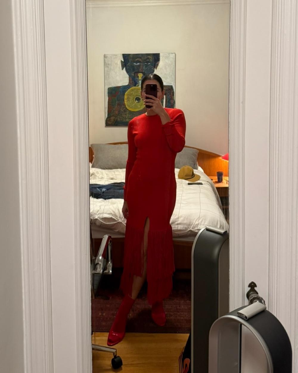 A.W.A.K.E MODE Red fringe Maxi — photo 4 of 4