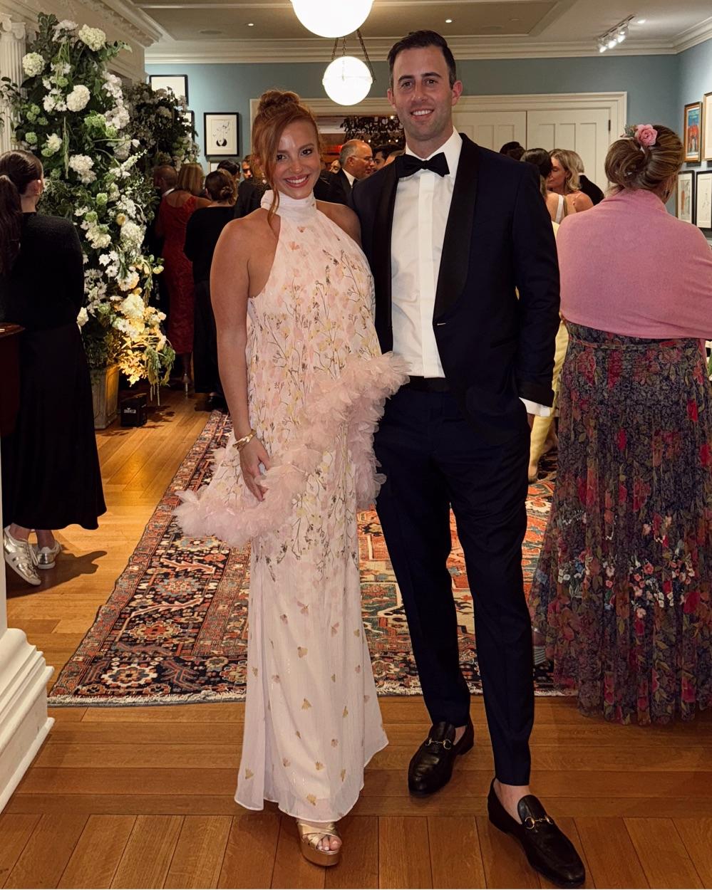 Elliat Floral Pink Halter Gown — photo 1 of 4