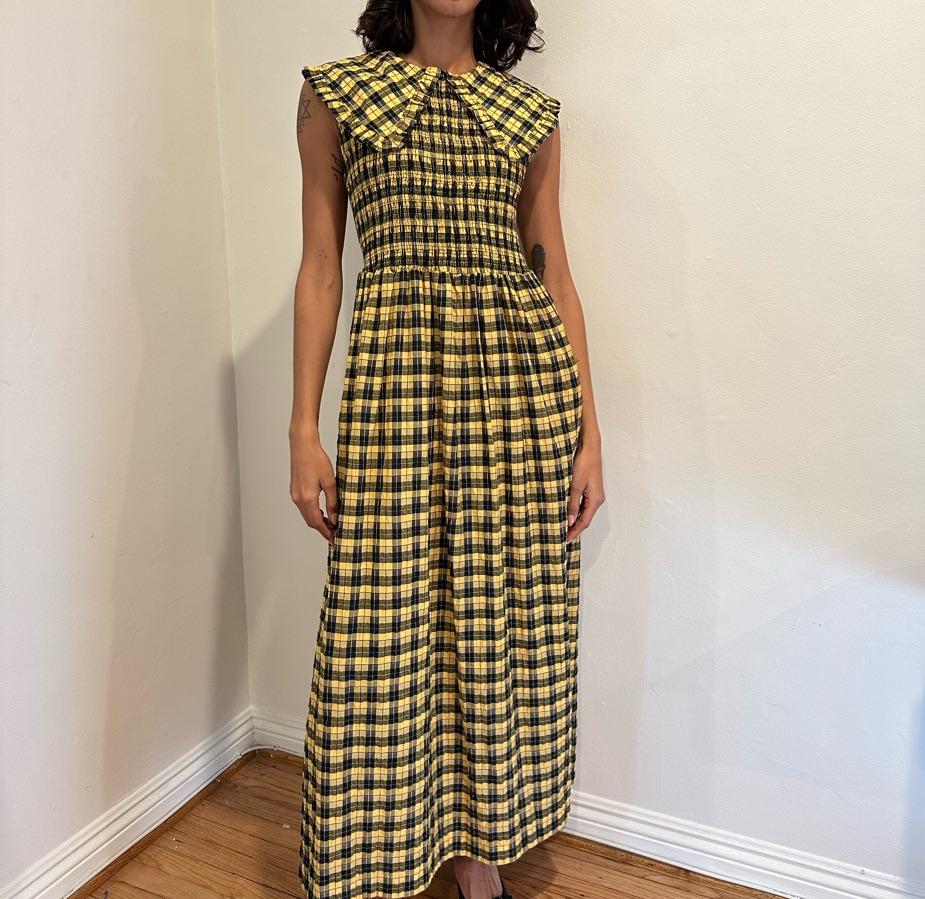 Ganni Seersucker Checkered Dress — photo 2 of 2