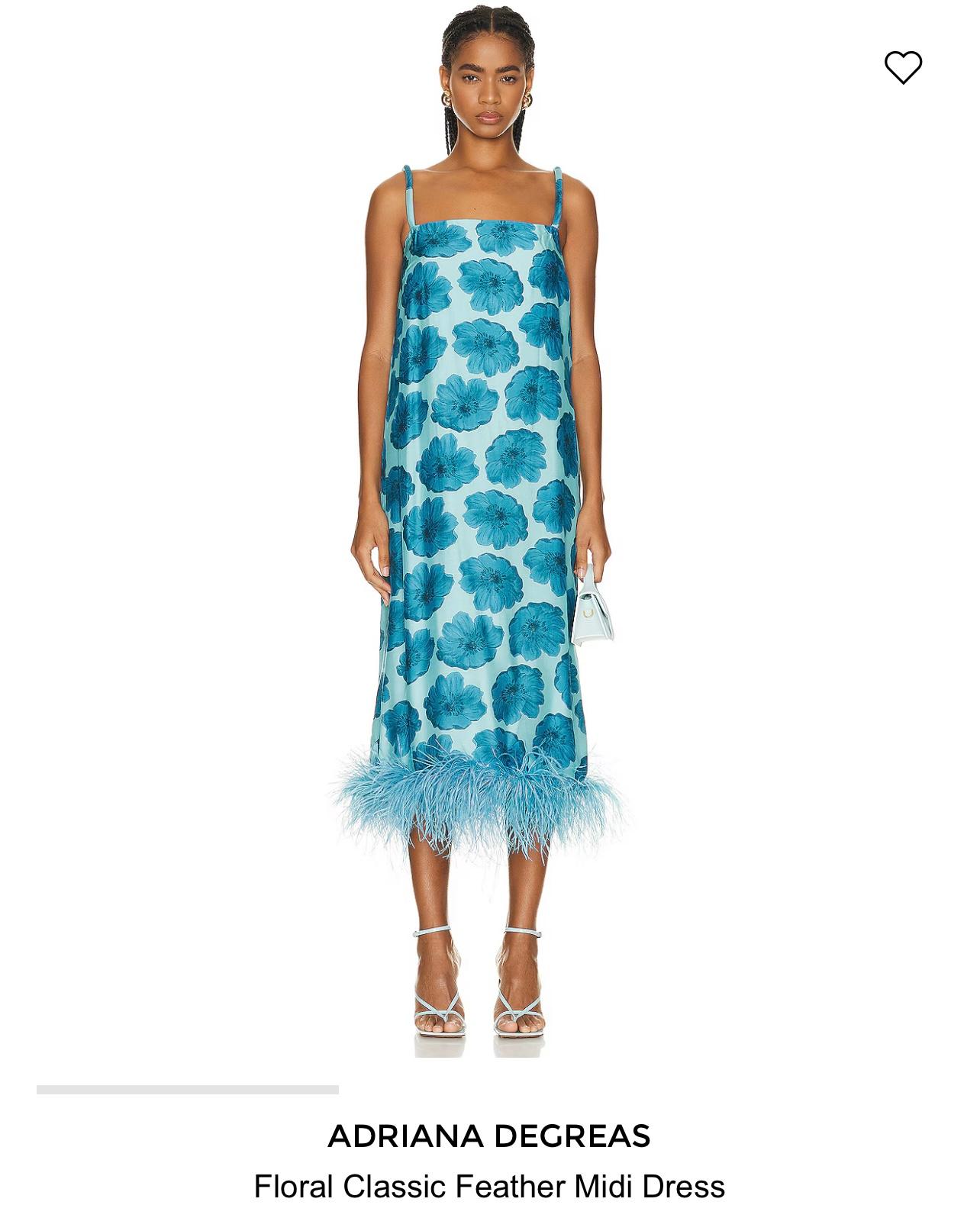 Blue Floral Dress with Feathers — photo 3 of 3