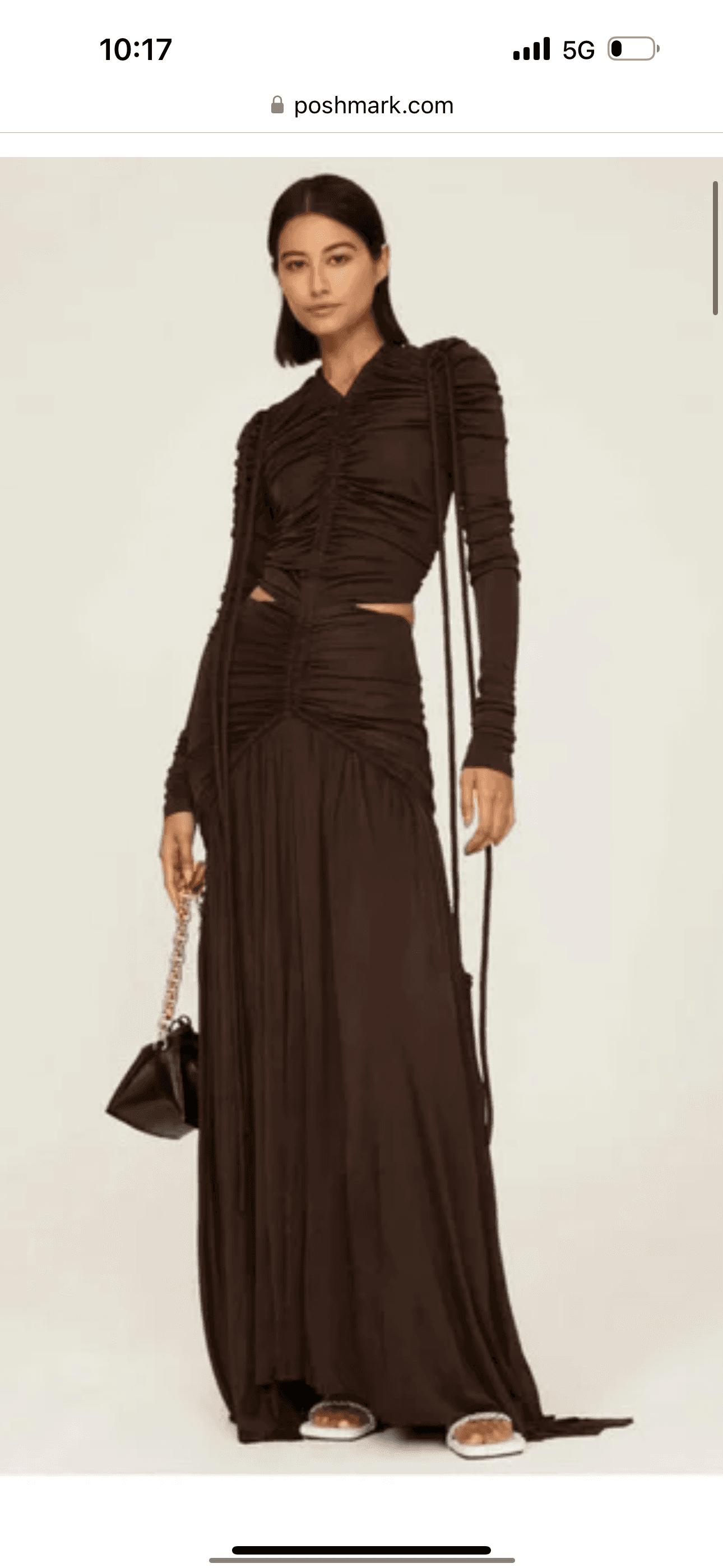 Proenza Schouler Brown Ruched Gown