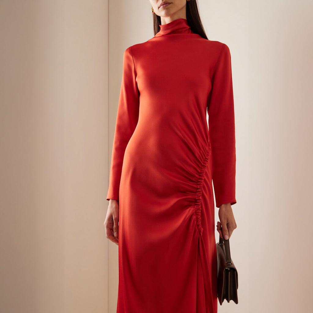 LAPOINTE Red High-Neck Gown — photo 2 of 4