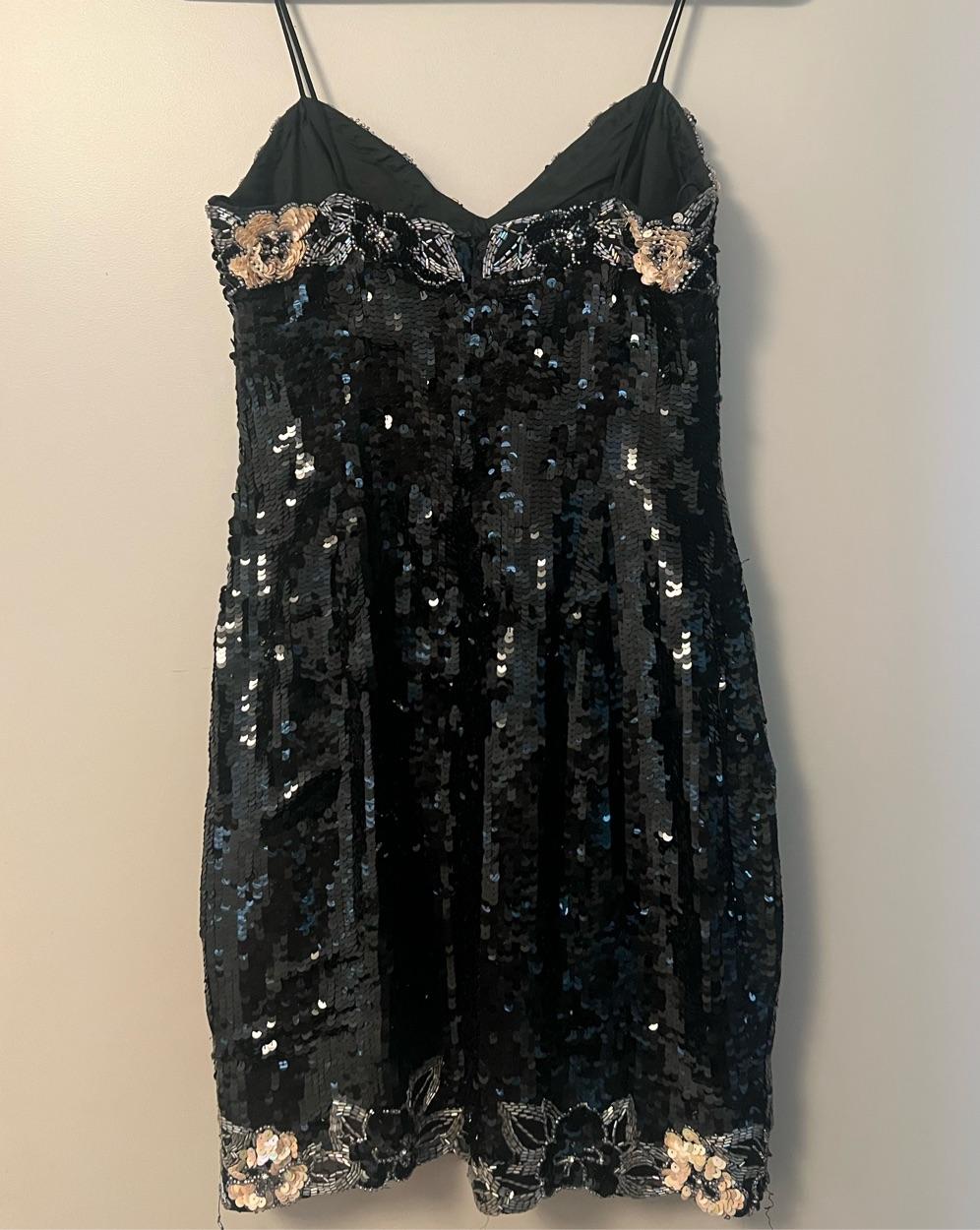 Vintage Sequin and Floral Mini Dress — photo 3 of 3