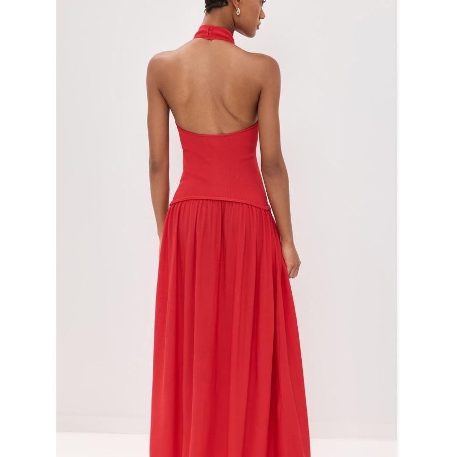 Solid and striped halter dress  — photo 2 of 3