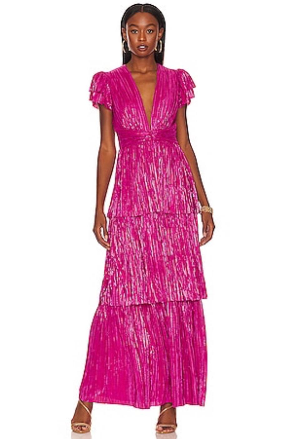 Pink Pleated Maxi Dress — photo 2 of 2