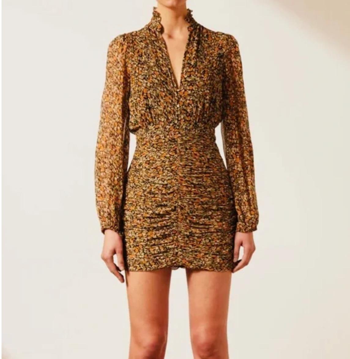 Paloma Plunged Ruched Mini Dress