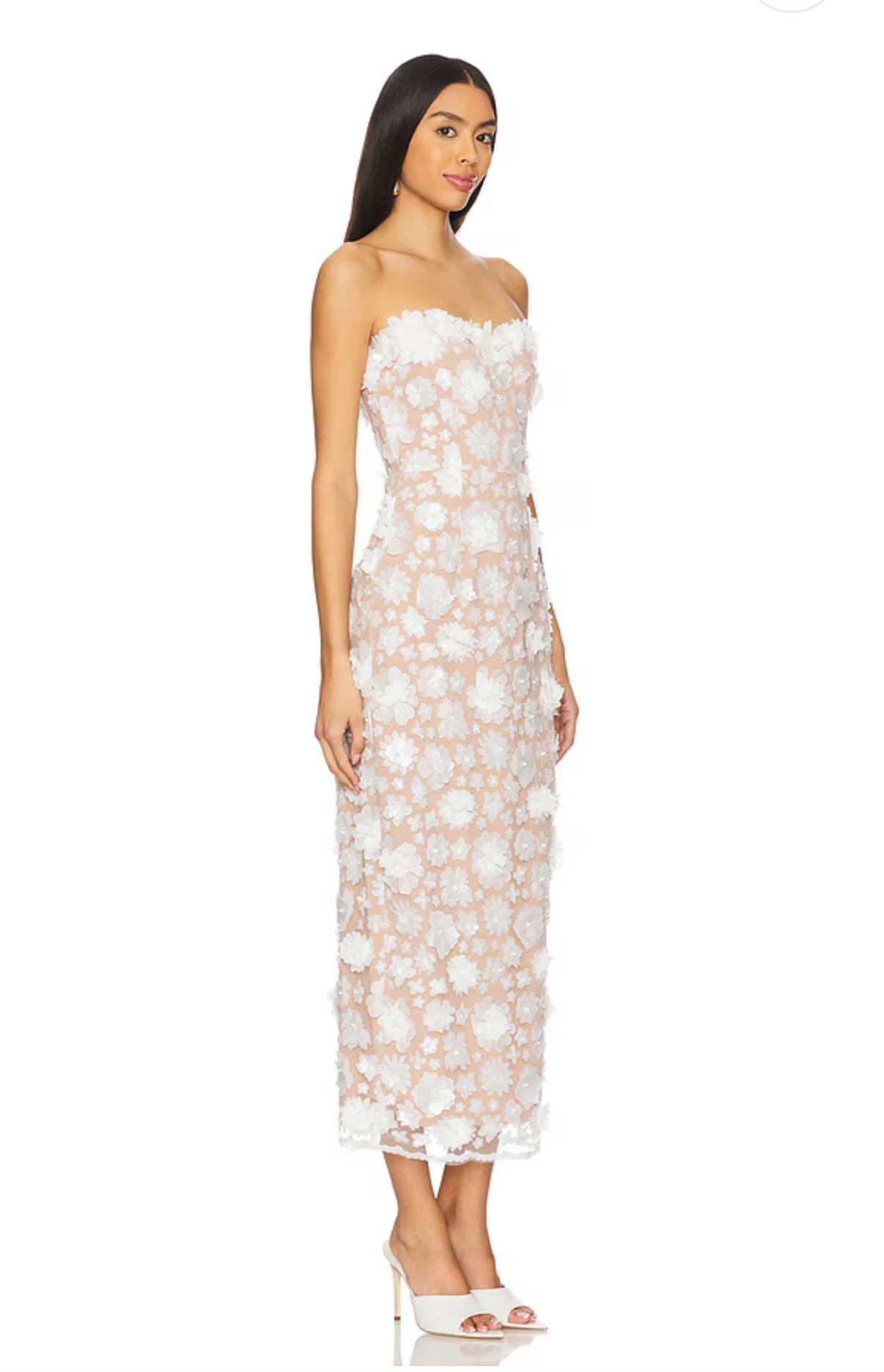 Floral Strapless Midi Dress — photo 2 of 3