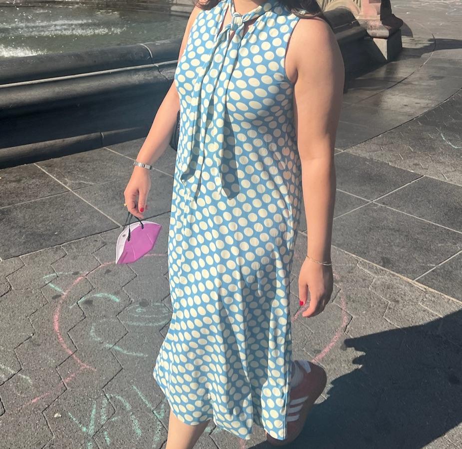Vintage Blue Polka Dot Midi — photo 2 of 3