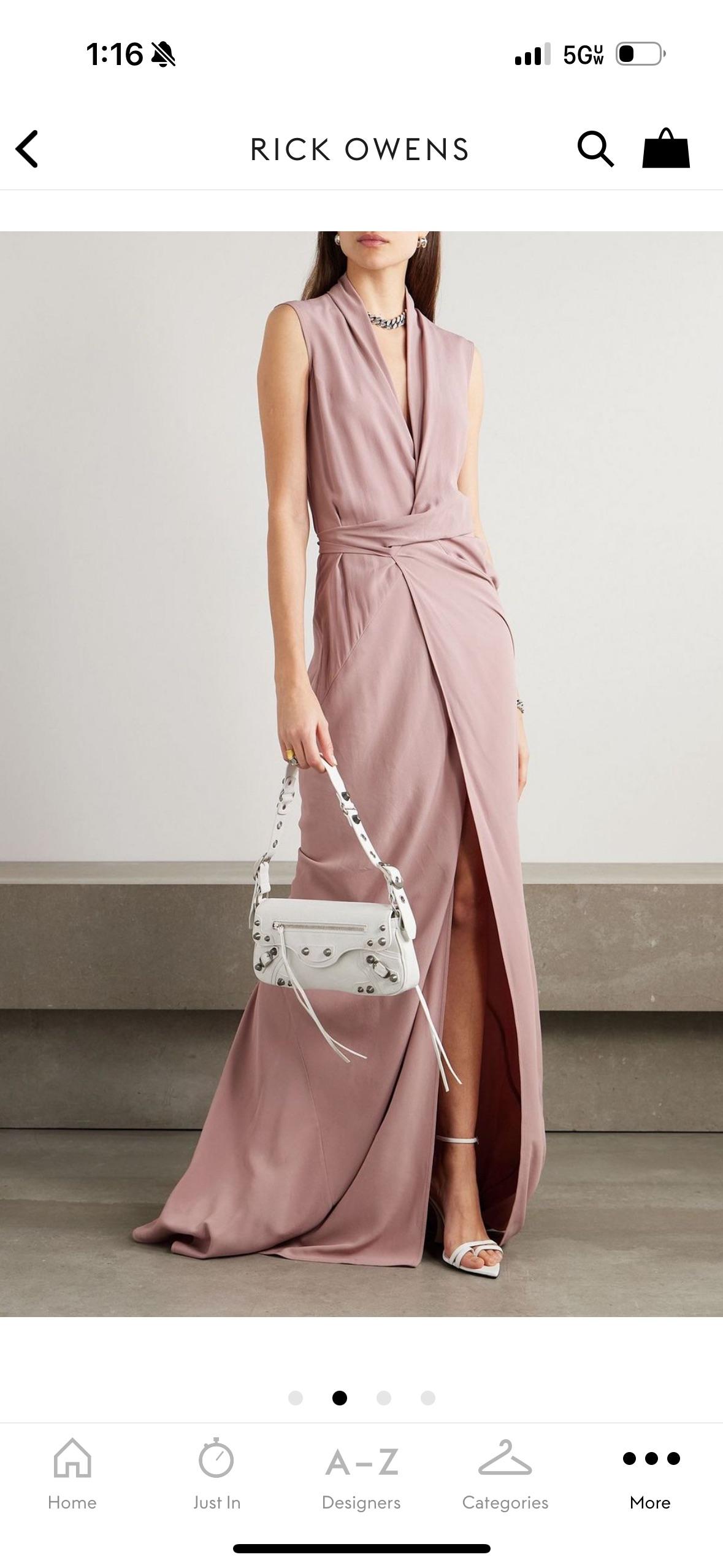 Rick Owens Crepe Wrap Gown