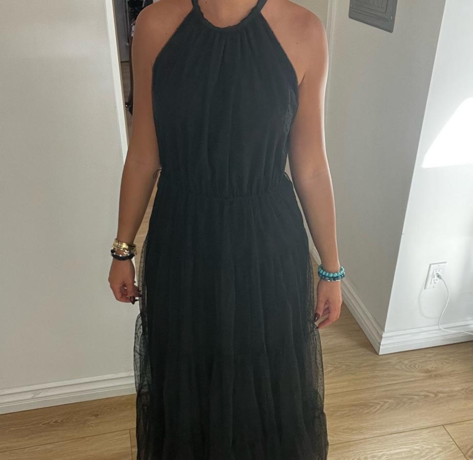 Zara black tulle halter dress — photo 4 of 5
