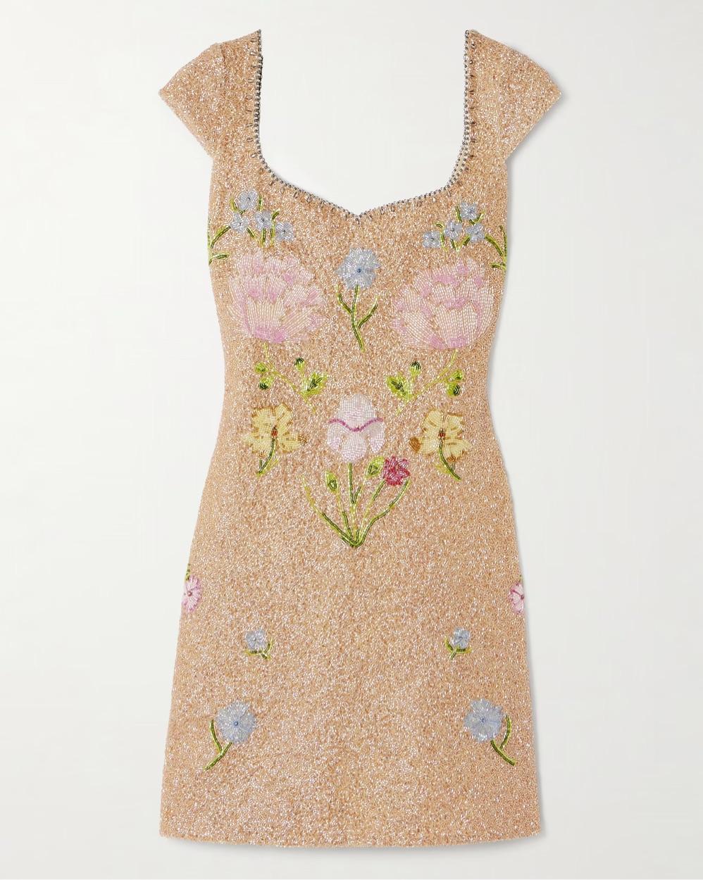 Clio Peppiatt Marie Beaded Mini Dress: M — photo 3 of 4