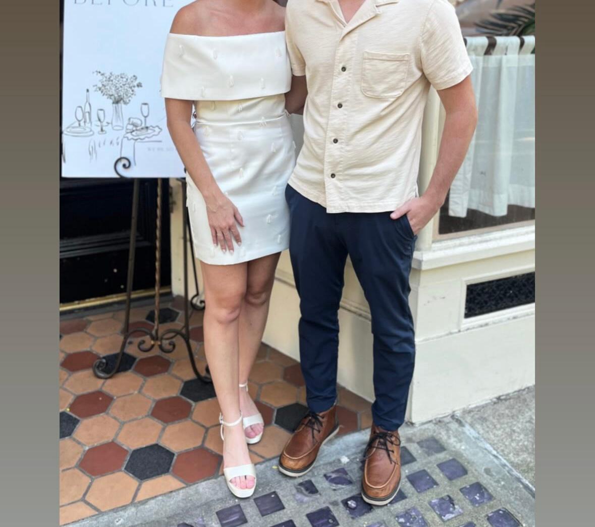 Off-Shoulder Ivory Dress — photo 2 of 2