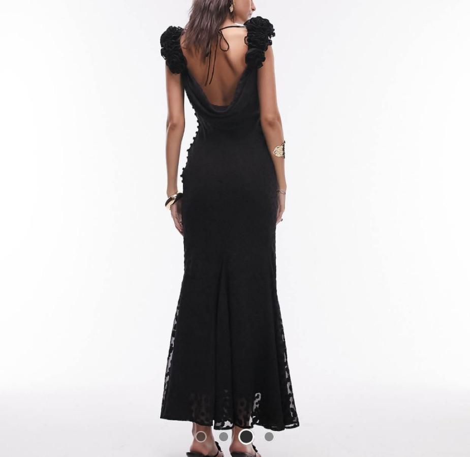 Black Floral Formal Gown
