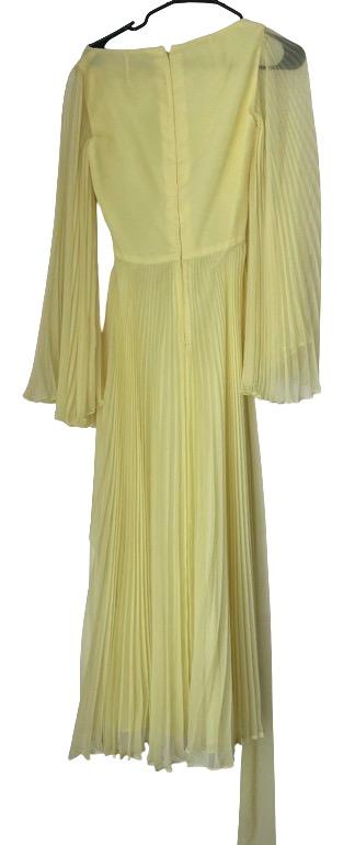 Vintage Chiffon Yellow Pleated Dressge — photo 2 of 2