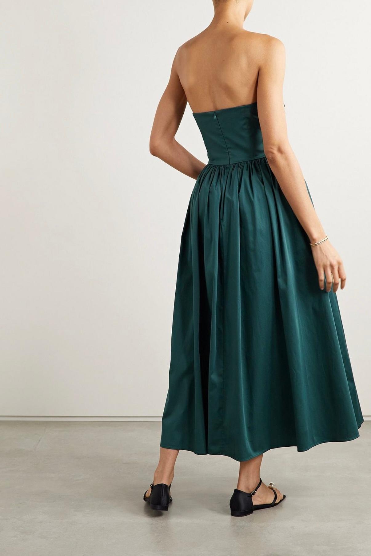 Tove Teal Cotton Sateen Midi Dress  — photo 5 of 5