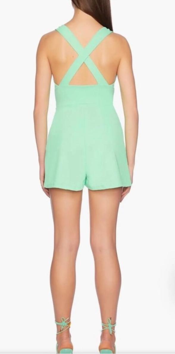 Susana Monaco Low-V Back, Green Romper  — photo 2 of 2