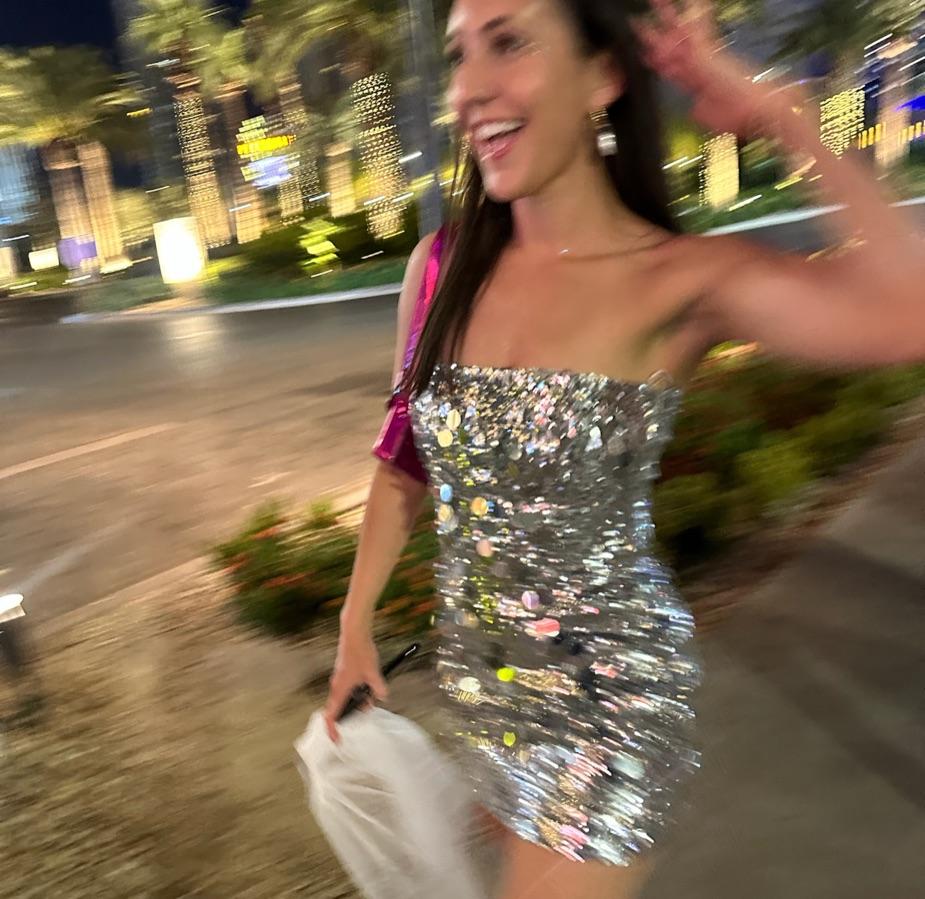 DANIELLE GUIZIO Silver Paillette Minidress — photo 3 of 3