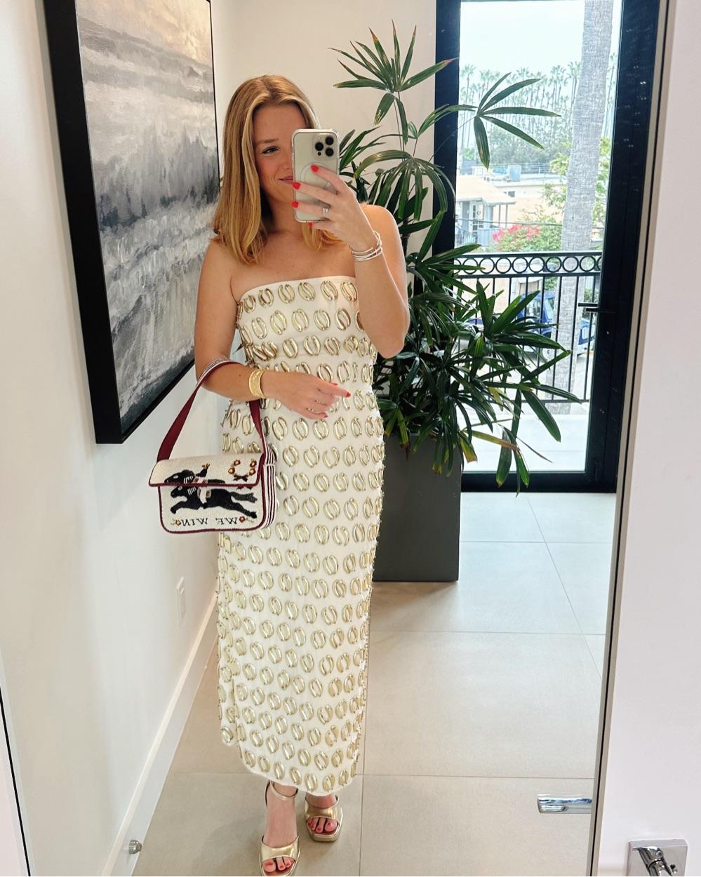Strapless Gold/Cream Dress — photo 3 of 3