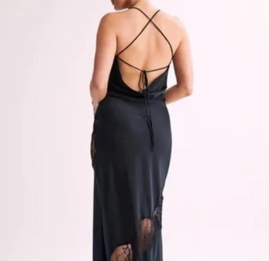 Chandra Lace Detail Satin Maxi — photo 2 of 2