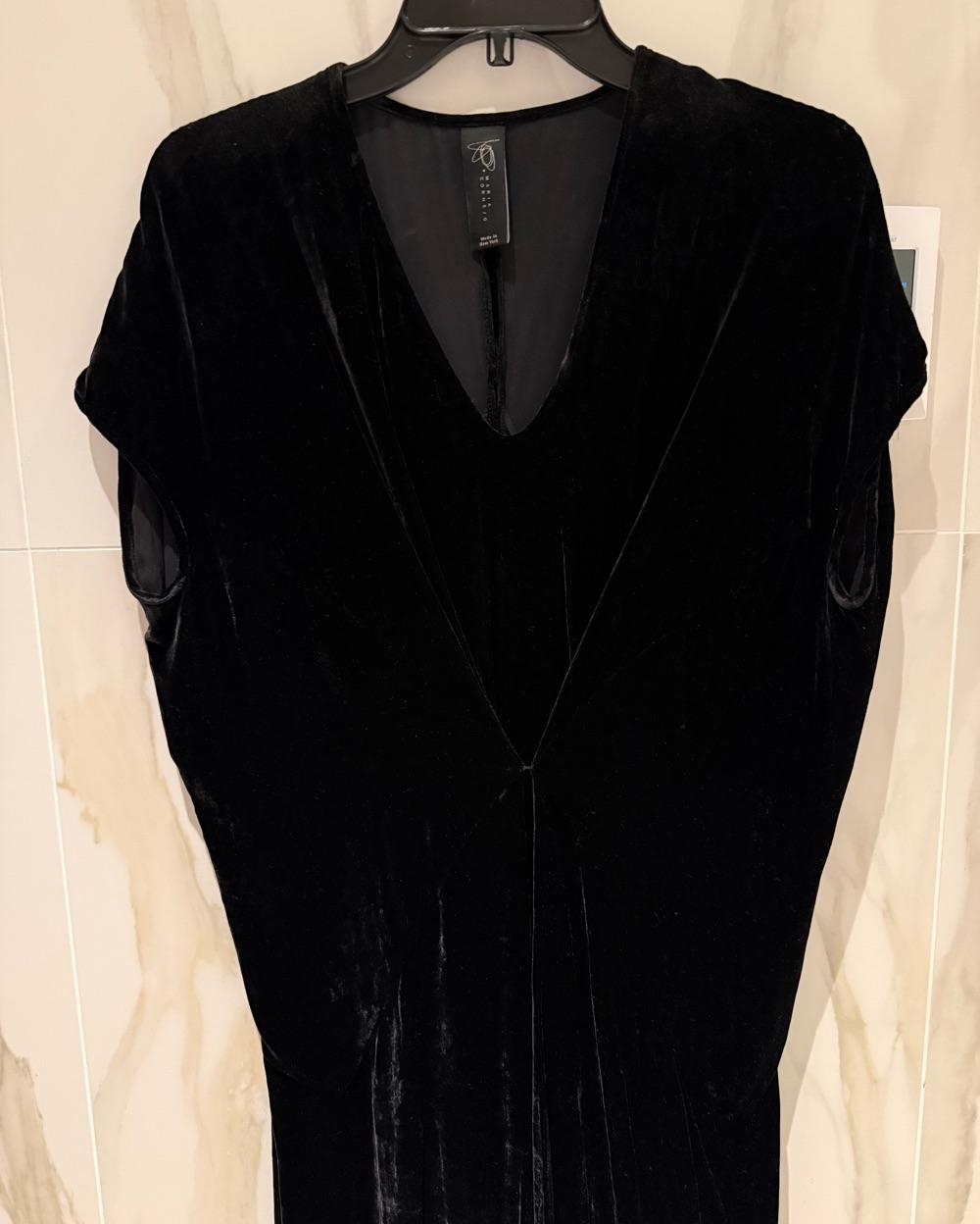 Black Velvet Short Sleeve Maxi Dress — photo 4 of 4