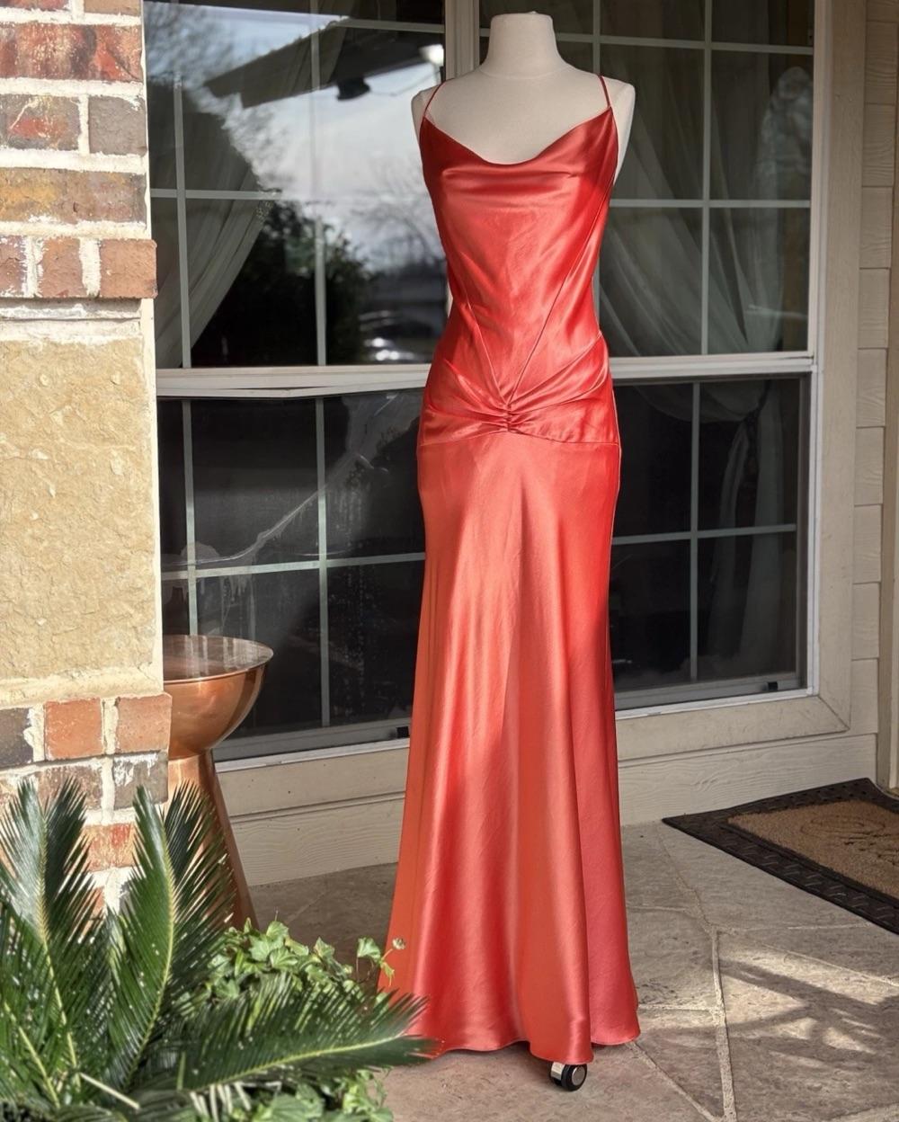Satin Coral Gown — photo 1 of 5