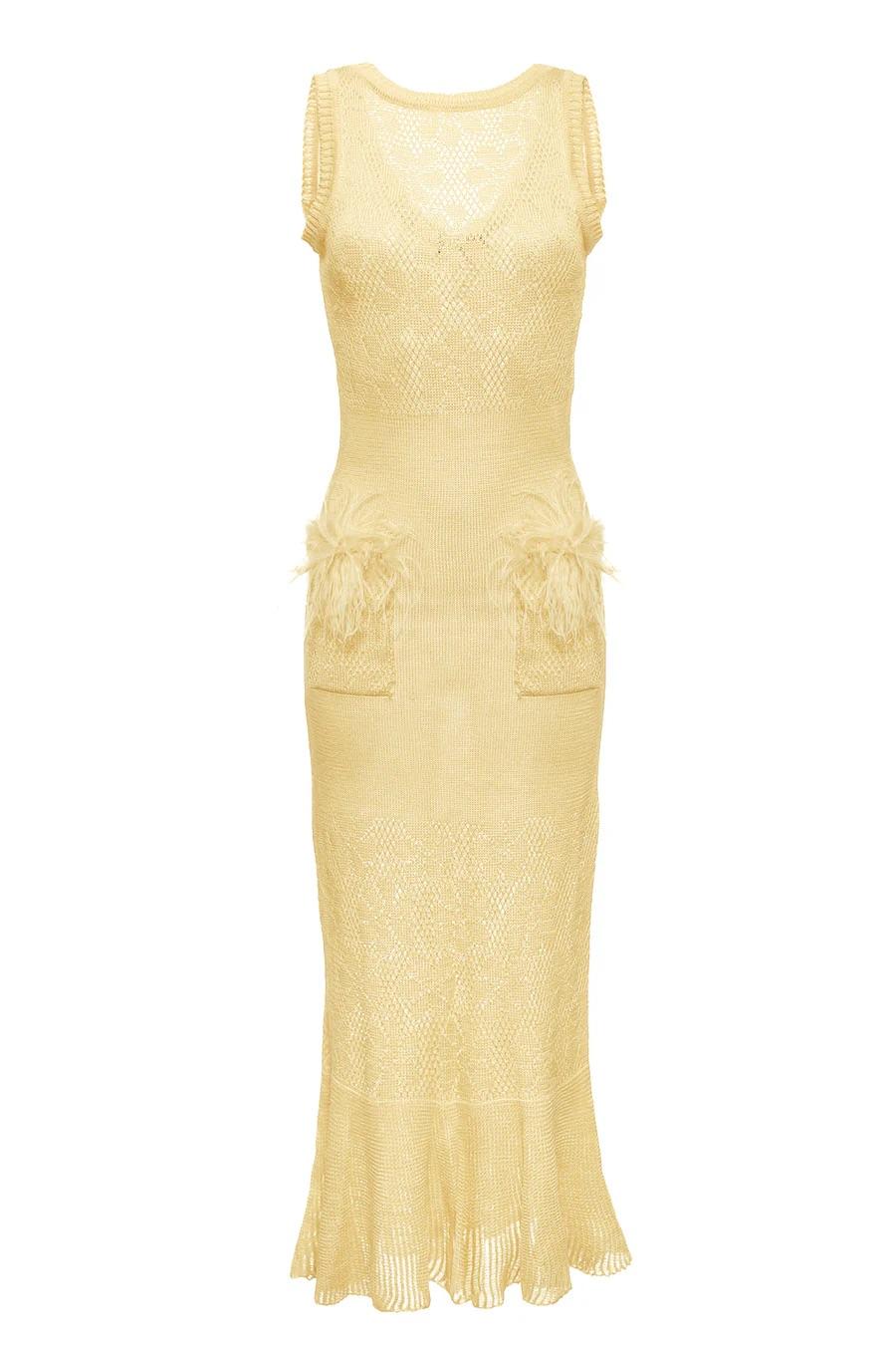 Andreeva Butter Yellow Knit Dress — photo 2 of 5