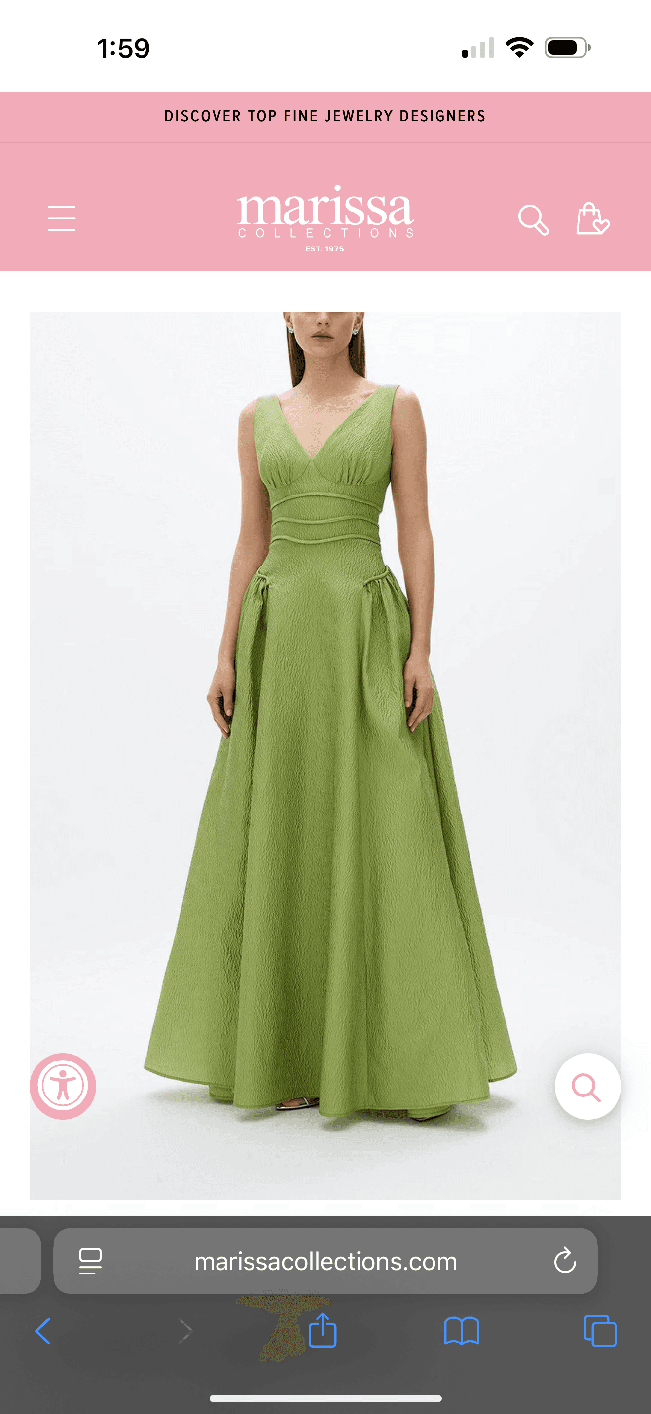 Elegant Textured Green Gown — photo 1 of 5