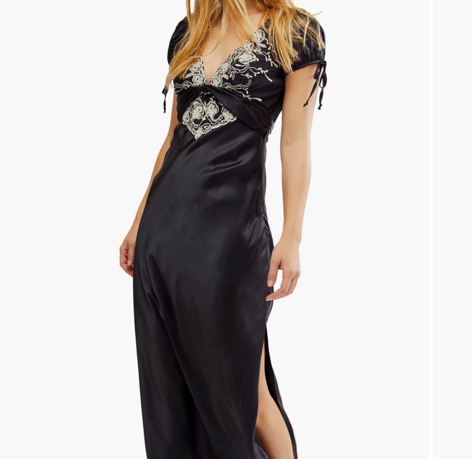 Cooper Embroidered Satin Maxi — photo 2 of 5