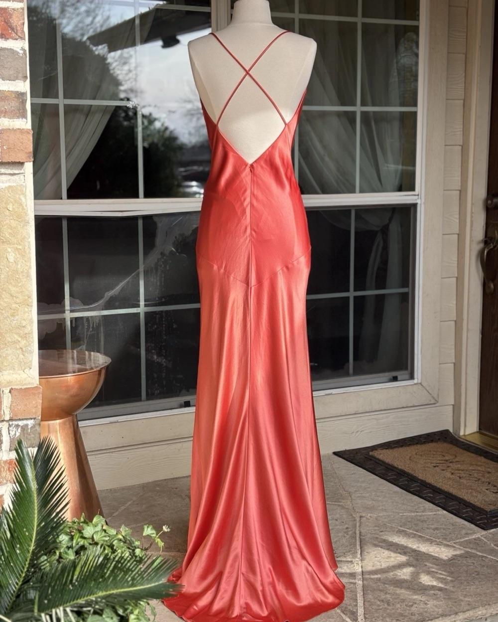 Satin Coral Gown — photo 2 of 5