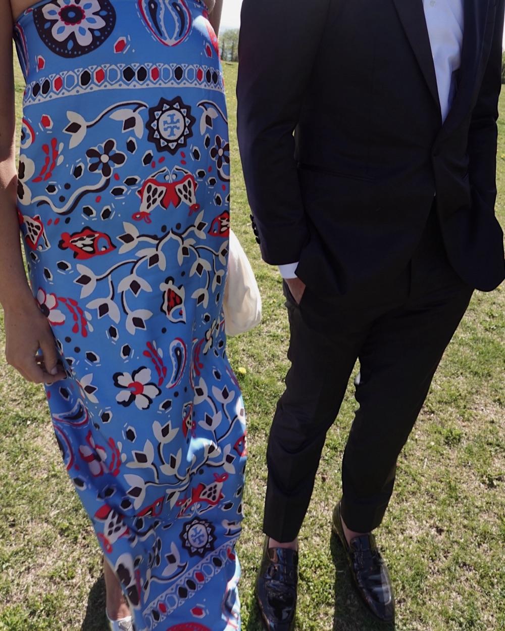 Blue Strapless Paisley Dress — photo 3 of 3