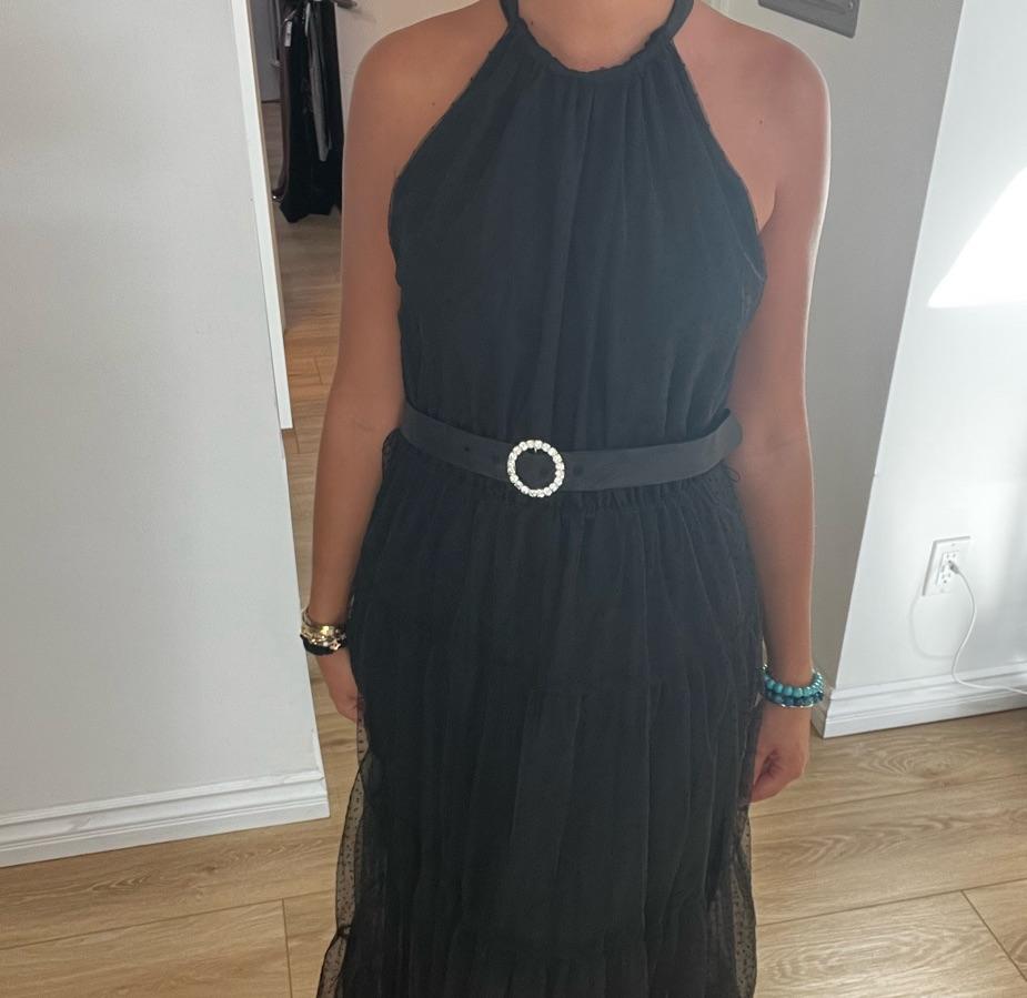 Zara black tulle halter dress — photo 3 of 5
