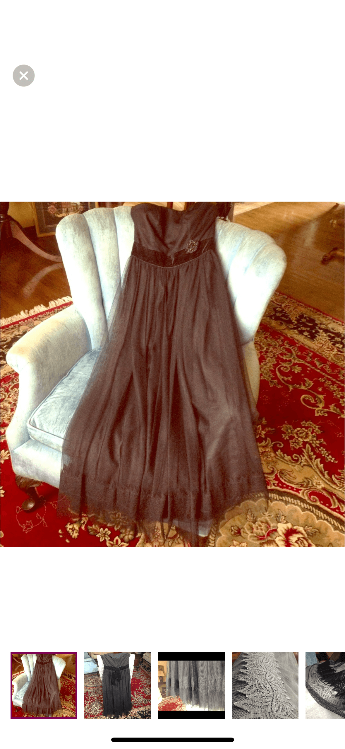 Vera Wang Tea Length Tulle Evening Dress