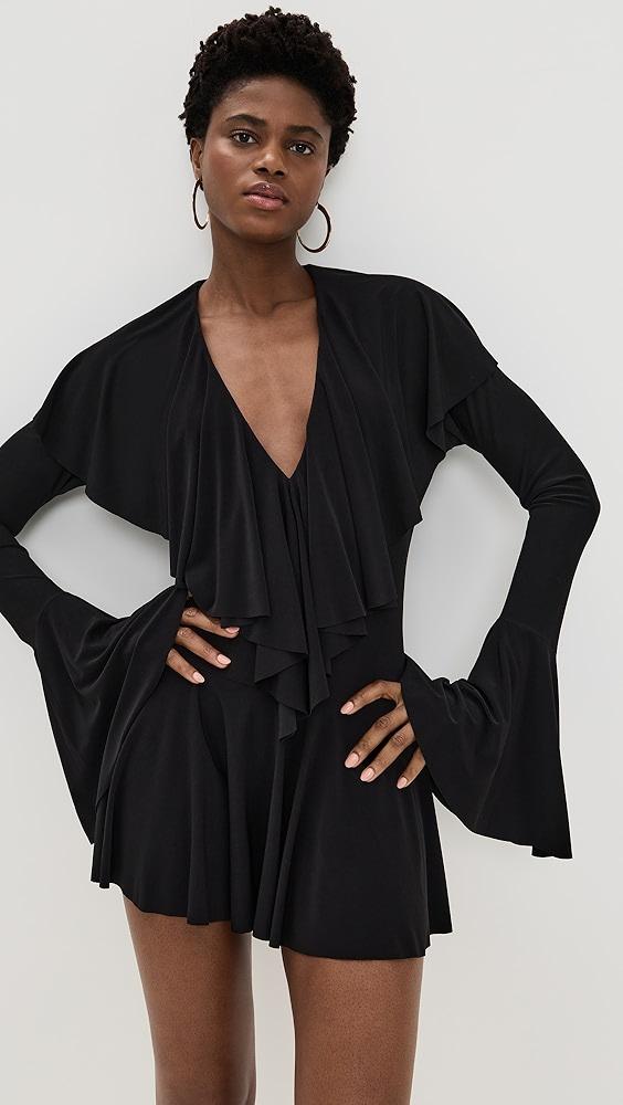 Norma Kamali ruffle mini dress — photo 2 of 3