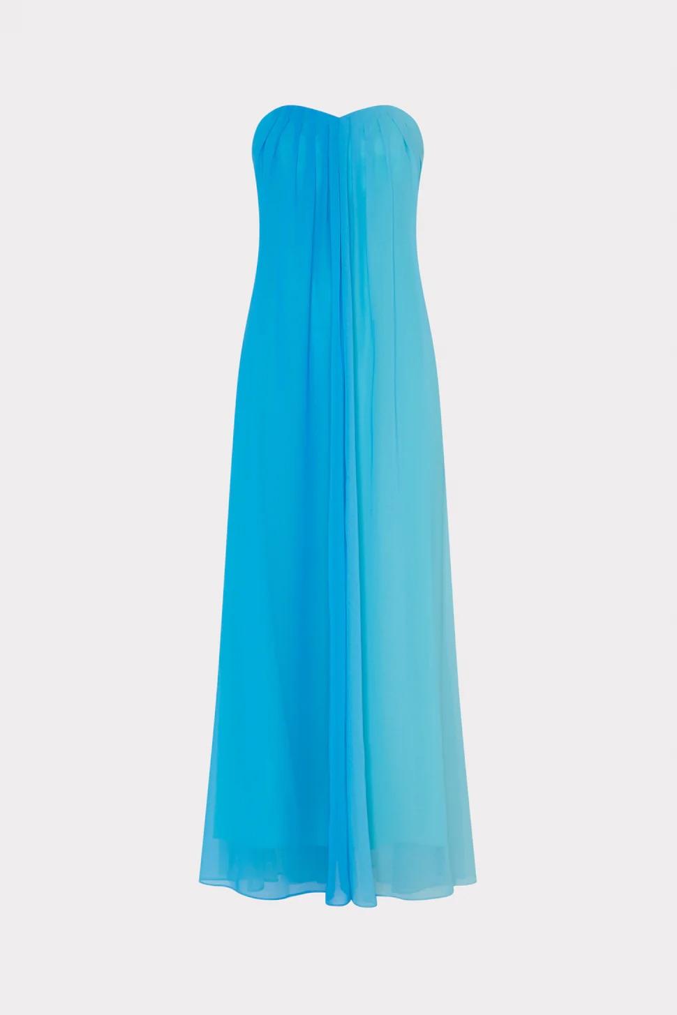 Milly Strapless Blue Gradient Gown — photo 3 of 4