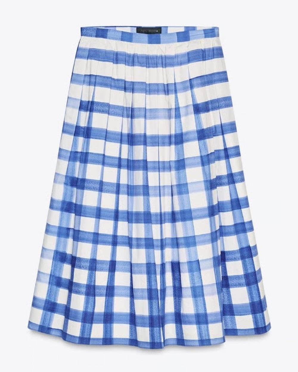 Zara Gingham Midi Skirt — photo 3 of 4