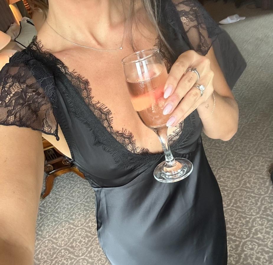 WeWoreWhat Black Lace Slip — photo 3 of 3