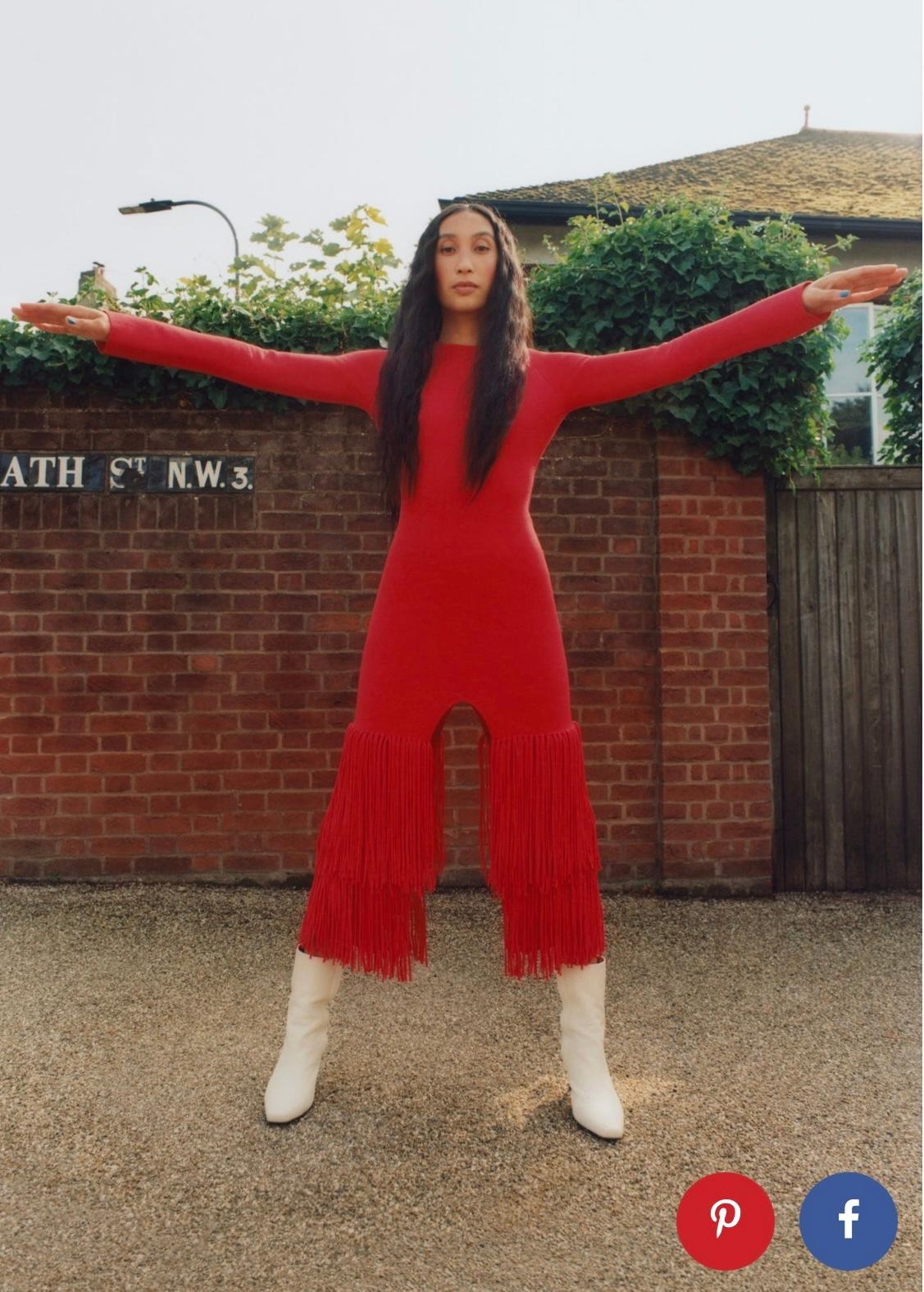 A.W.A.K.E MODE Red fringe Maxi — photo 3 of 4