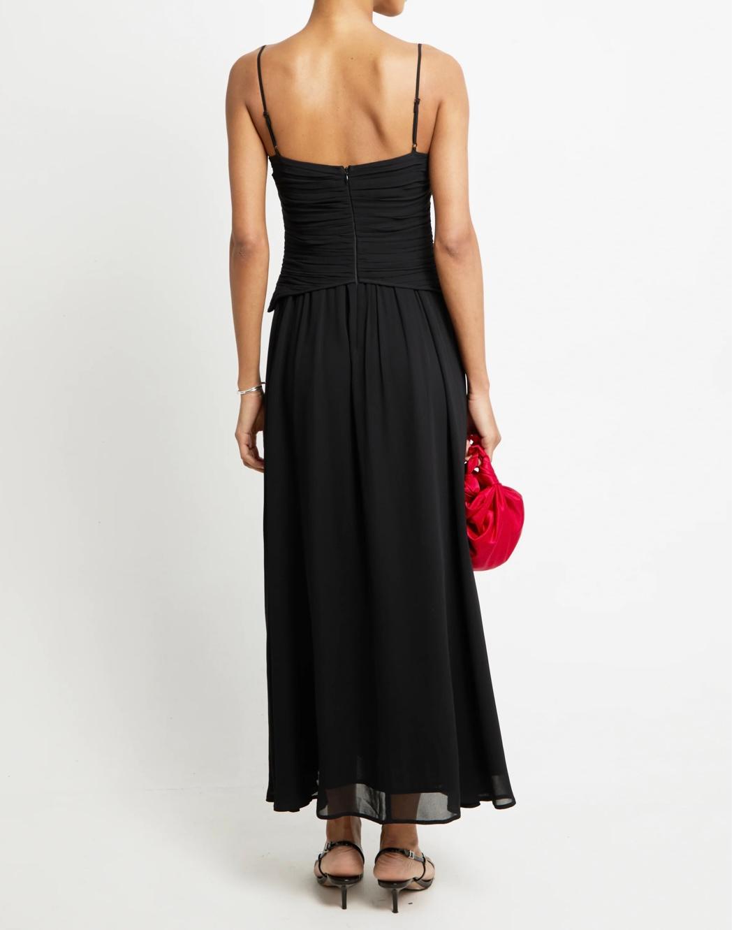 Black Ruffled Midi Dress — photo 2 of 3