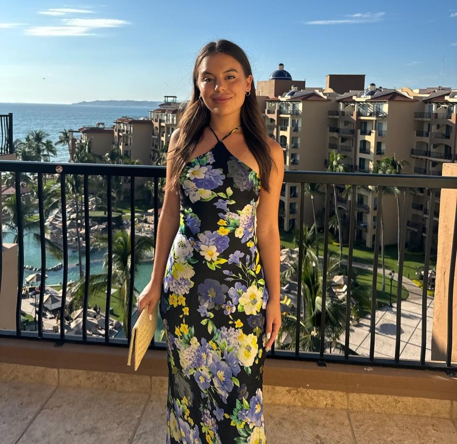 Line and Dot Bloom Halter Neck Maxi Dress — photo 2 of 4