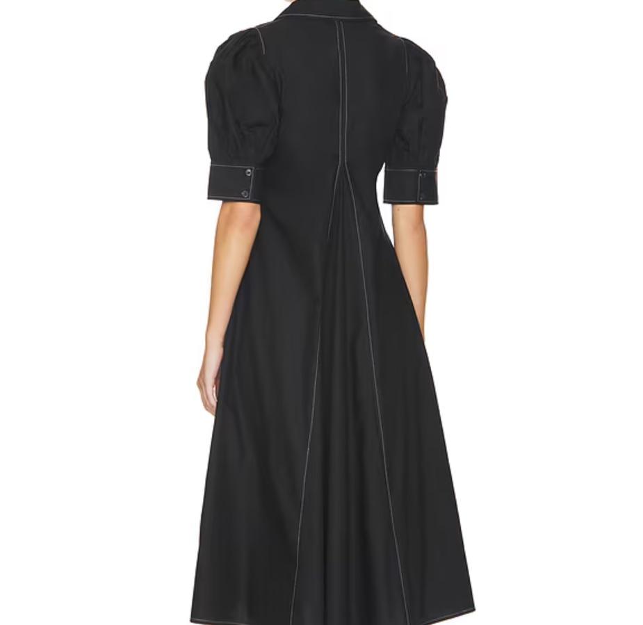 Black ganni midi with white stitching — photo 2 of 3