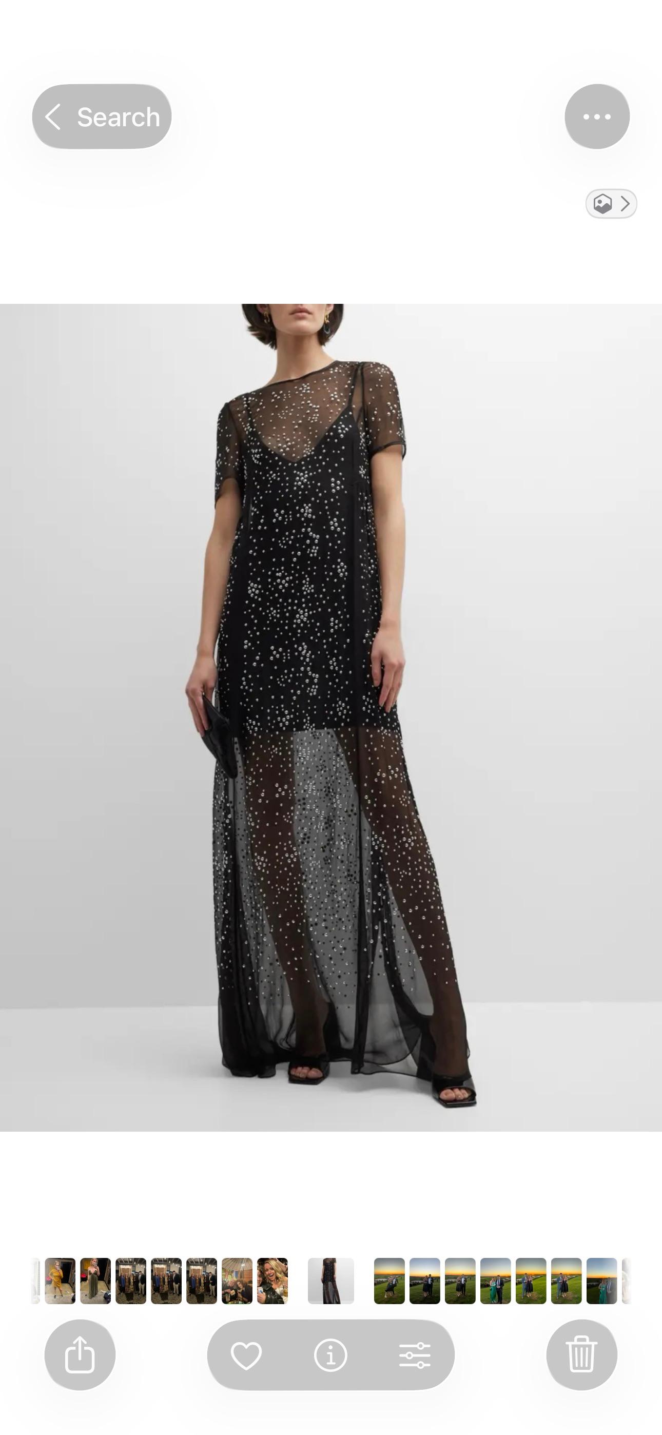 Sheer Beaded Evening Dress