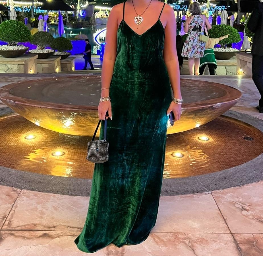Reformation Green Velvet Gown — photo 5 of 5