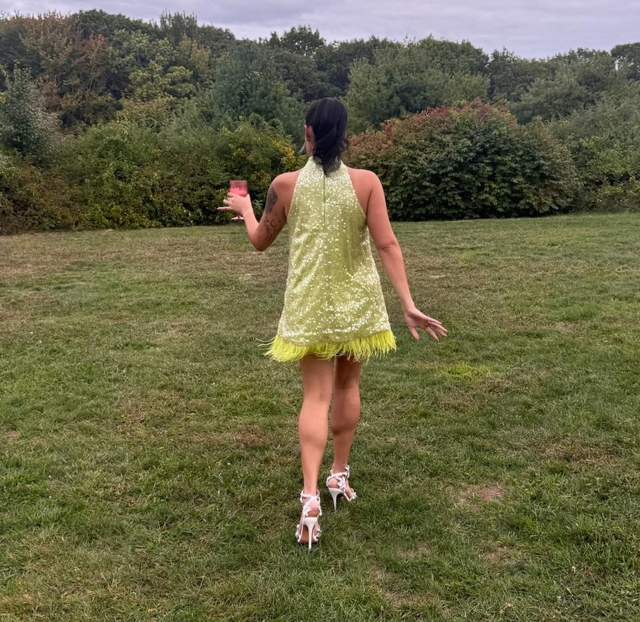 Sequin & Feather Mini Dress — photo 2 of 4