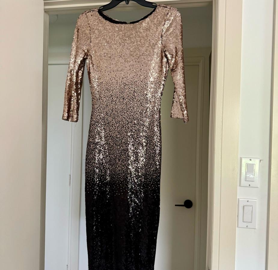 Black/copper Sequin dress