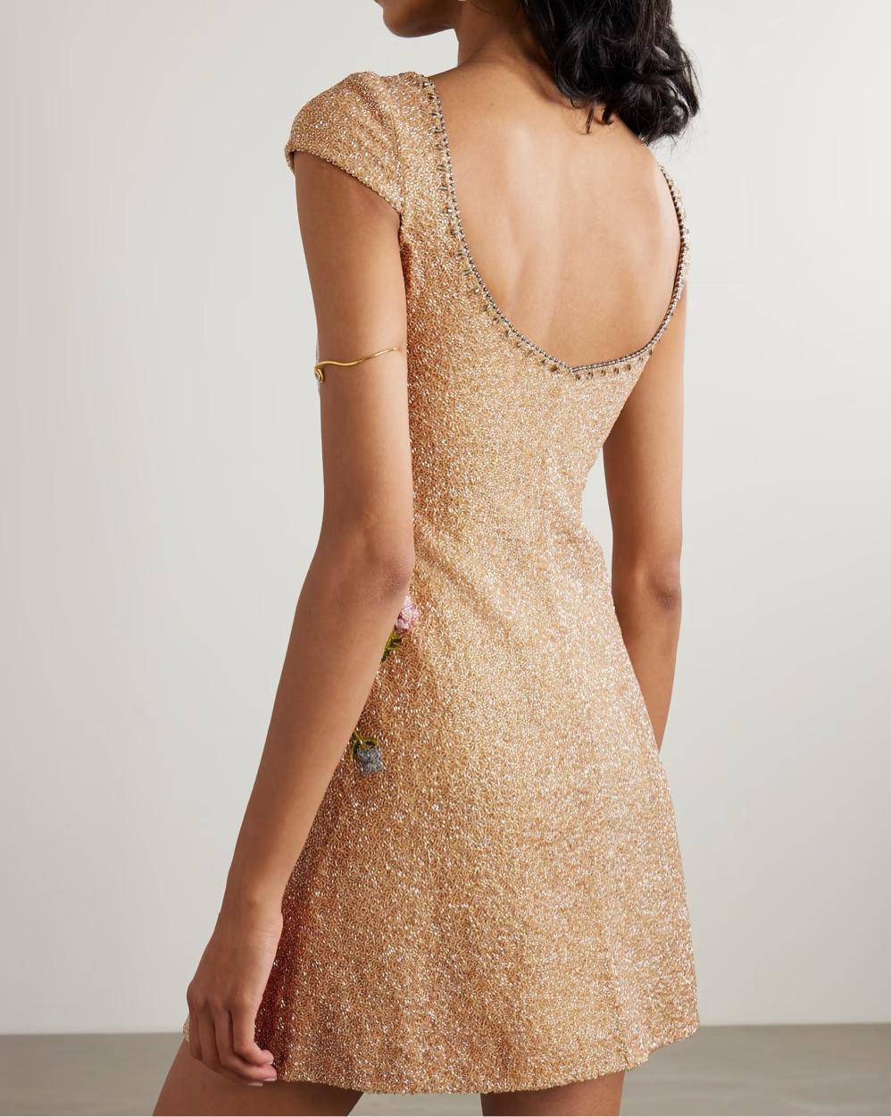Clio Peppiatt Marie Beaded Mini Dress: M — photo 2 of 4