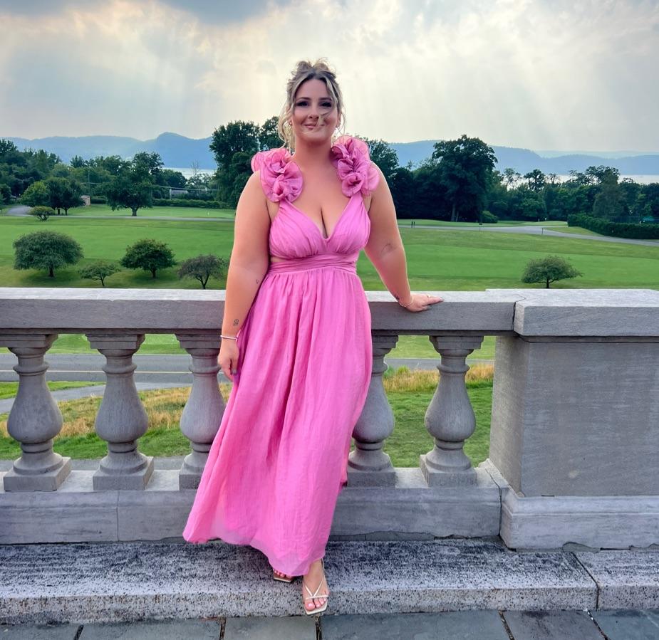 Formal floor length pink dress — photo 1 of 2