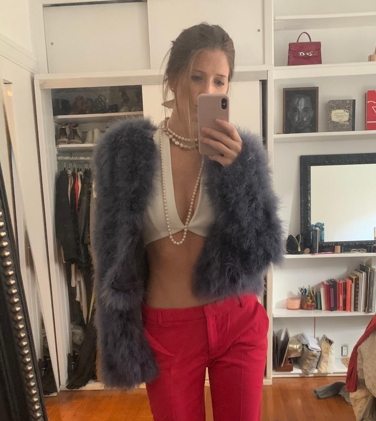 Blue Fur Cropped Jacketo — photo 2 of 2