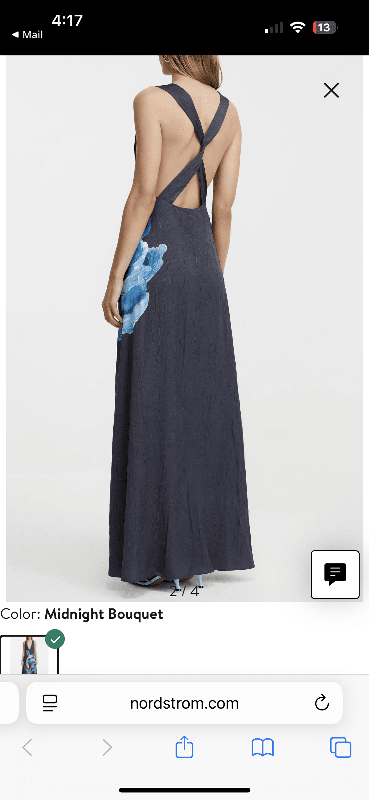Merida Floral Print Plunge Neck Gown — photo 3 of 4